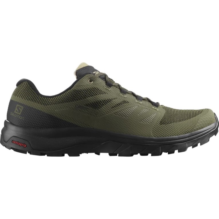 Tenis Senderismo Salomon Outline GTX Hombre Verde Oliva | MX CBWA249